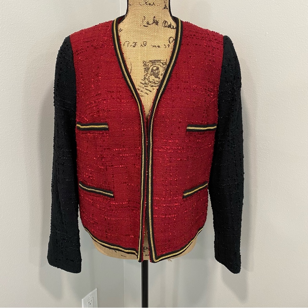 Mango Red and Black Blazer
